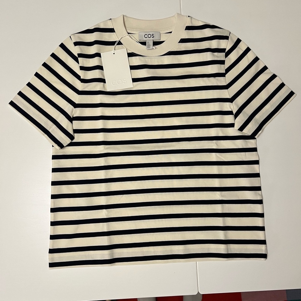 COS Black and White Striped T-Shirt - Picture 2 of 2